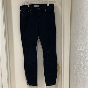 Madewell Midnight moto denim, Sz 26